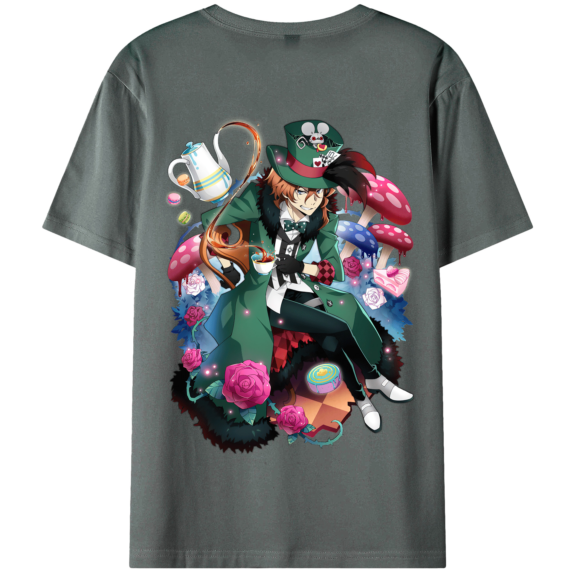 （画像用） 文豪ストレイドッグス Bungo Stray Dogs 綿100％半袖Tシャツ（背面プリント）